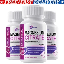 180 400MG Magnesium Citrate Capsules Rapid Absorption & Leg Cramp Relief Pills