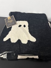 Spooky Night - Halloween GHOST Throw Blanket 50 x 60 Black And White