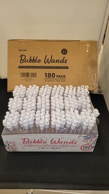 180 Pack Mini Bubble Wands   Great Wand Bubbles Party Favors for Weddings, NIB
