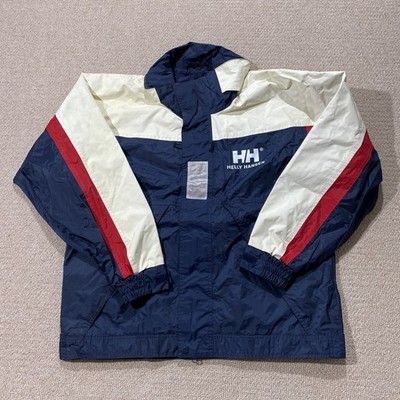 Vintage Helly Hansen Segeljacke Herren Medium Loose Fit Navy Creme Wasserdicht