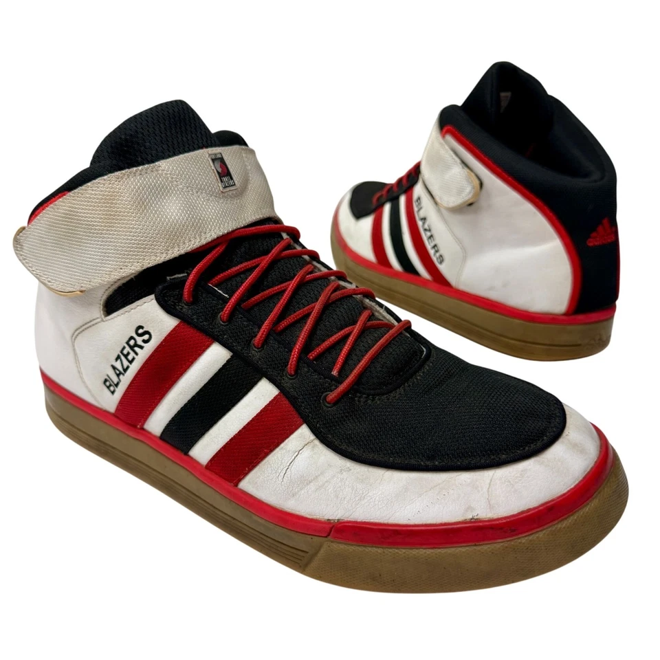 RARE Vtg Adidas DISPLAY MODEL Hi Top NBA Basketball Shoes Portland Trailblazers - Image 2 of 4