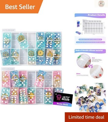 Elegant Double 6 Silicone Domino Epoxy Molds - Create Shiny Customized Sets