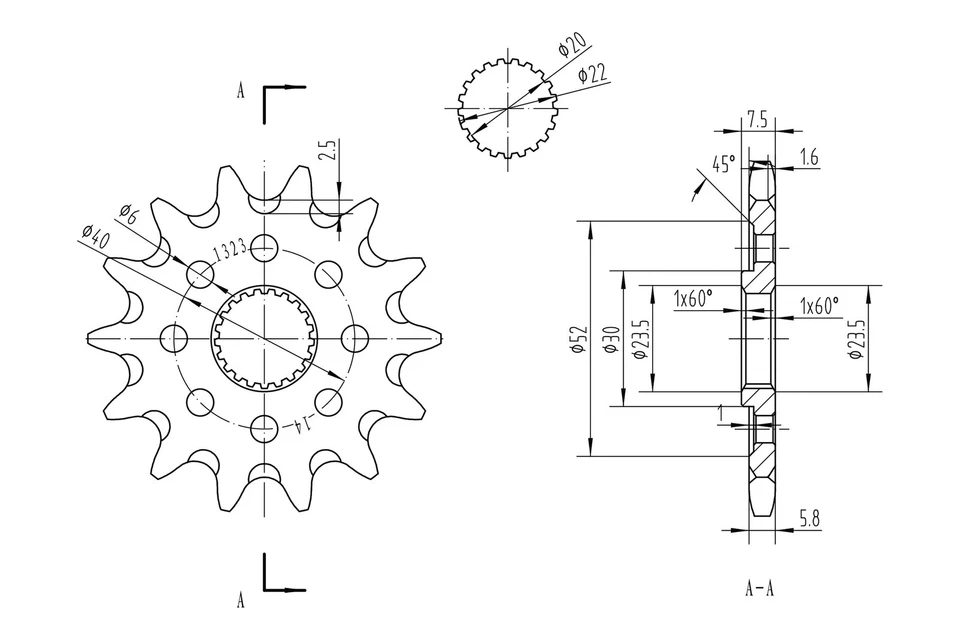 For Honda CRF250R 2004-2017 BikeMaster 965557 520 Series Sprocket Foto 2 de 2