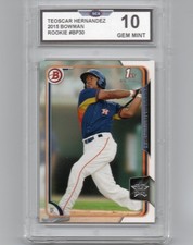 2015 FIRST BOWMAN TEOSCAR HERNANDEZ ROOKIE BASEBALL CARD LOS ANGELES DODGERS. rookie card picture