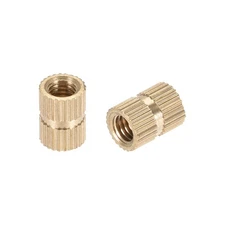 M5 x 10mm(L) x 7mm(OD) Brass Knurled Threaded Insert Embedment Nuts, 100 Pcs