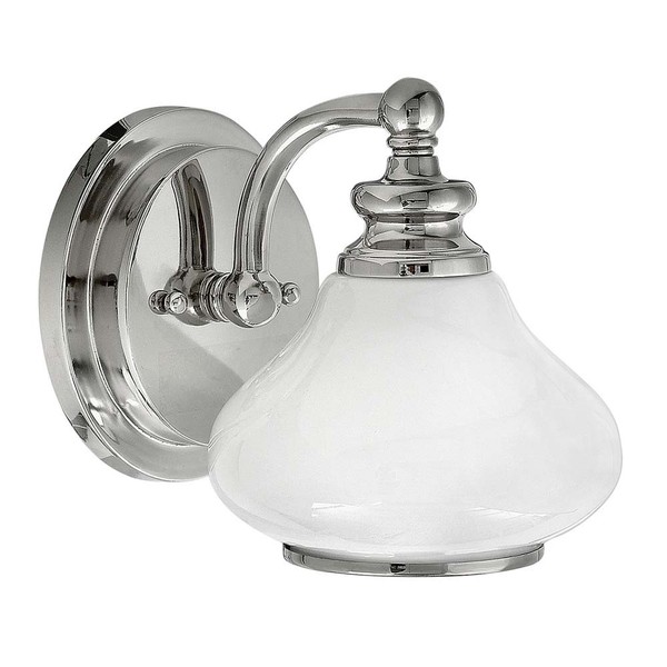 Wandlampe Leuchte Badezimmerleuchte IP44 Opalglas Flurleuchte Chrom Poliert-image