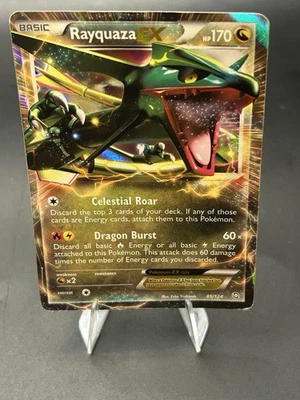 2012 Rayquaza EX 85/124 Pokémon Dragons Exalted Black & White UR Holo HP - Image 1 of 4