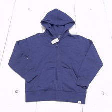 Gap Hoodie Youth 8 Blue Full Zip Fleece Kangaroo Pocket Kids Logo Sweatshirt