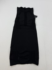 Iets Frans Dress Womens S Black Bodycon Tank Knit Mini Cutout Mesh Stretch