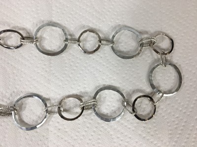Silver Tone Chain Belt with Circular Accents No Boundaries Women main image 2