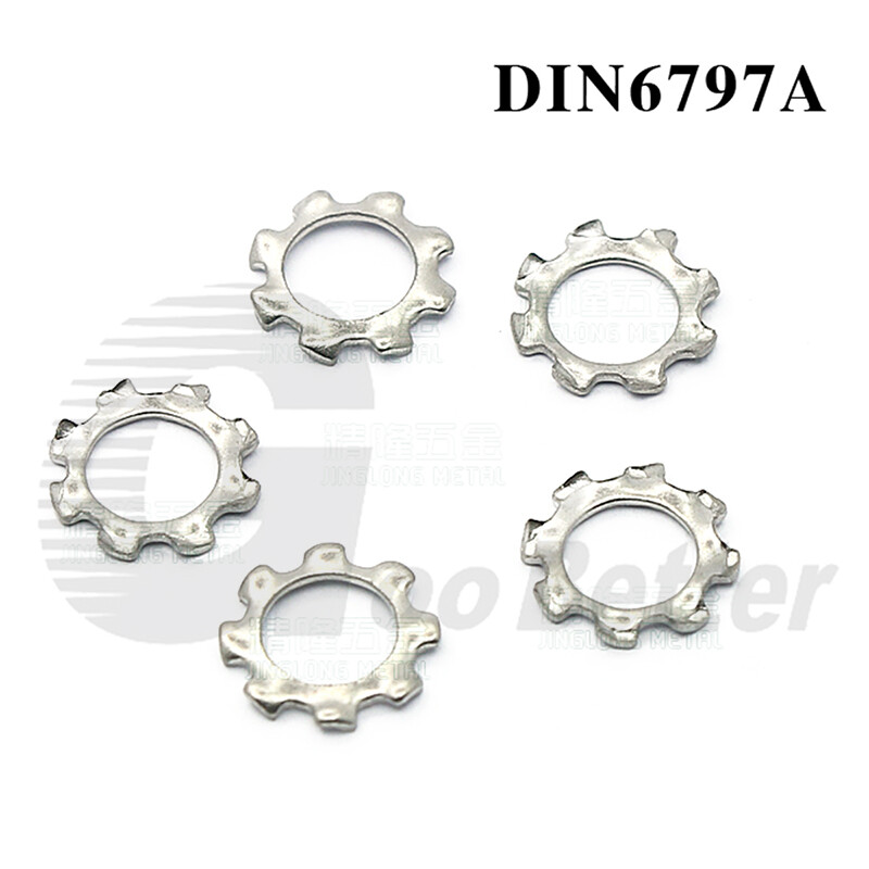 SERRATED LOCK WASHERS EXTERNAL TOOTHED SHAKEPROOF DIN 6797 A STAINLESS STEEL