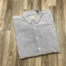 LEVI'S Button Down Collar Long Sleeve Chest Pocket Blue Casual Shirt Mens Size M