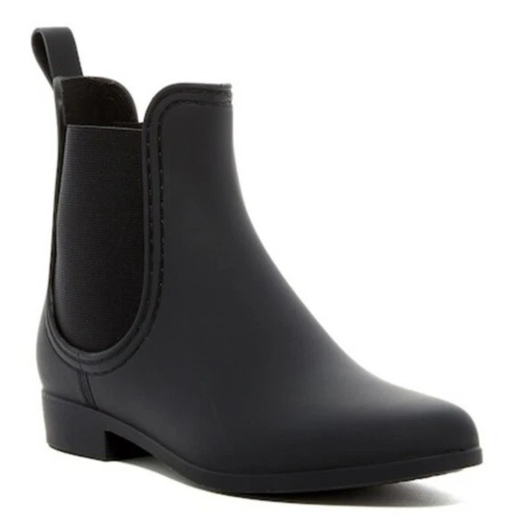 Jeffrey Campbell Forecast Chelsea Boot Waterproof Rain Ankle Pull On Black 9