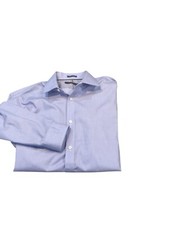 Tommy Hilfiger Shirt Mens Large 16 Blue Striped Slim Fit Button Up Adult