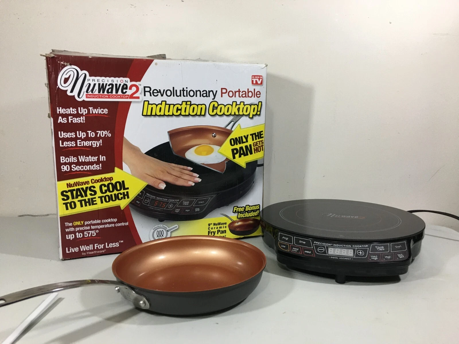 NuWave 30141 Pic Flex Precision Induction Cooktop With 9 Fry Pan Black New