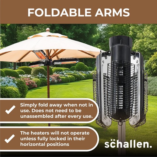 Halogen Garden Parasol Umbrella Heating Outdoor Patio Heater 3 Panels - WINTER - Picture 3 of 6