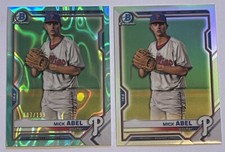 2021 Bowman Draft Chrome Mick Abel Aqua Lava Refractor S# /199 + Base Refractor!