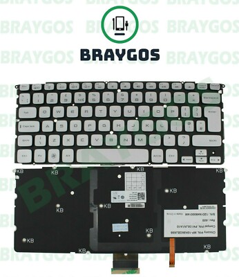 For Dell Studio XPS 14Z L412Z 15Z L512Z L511Z UK Keyboard With Backlight Silver