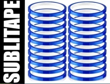 20 rolls Heat resistant Tapes sublimation Press Transfer Thermal 6mmx30m BLUE