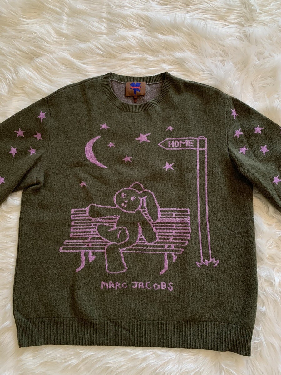 Heaven By Marc Jacobs Bunny Knit Crewneck Sweater Wool Green Heaven By Marc Jacobs Bunny Knit Crewneck Sweater Wool Green