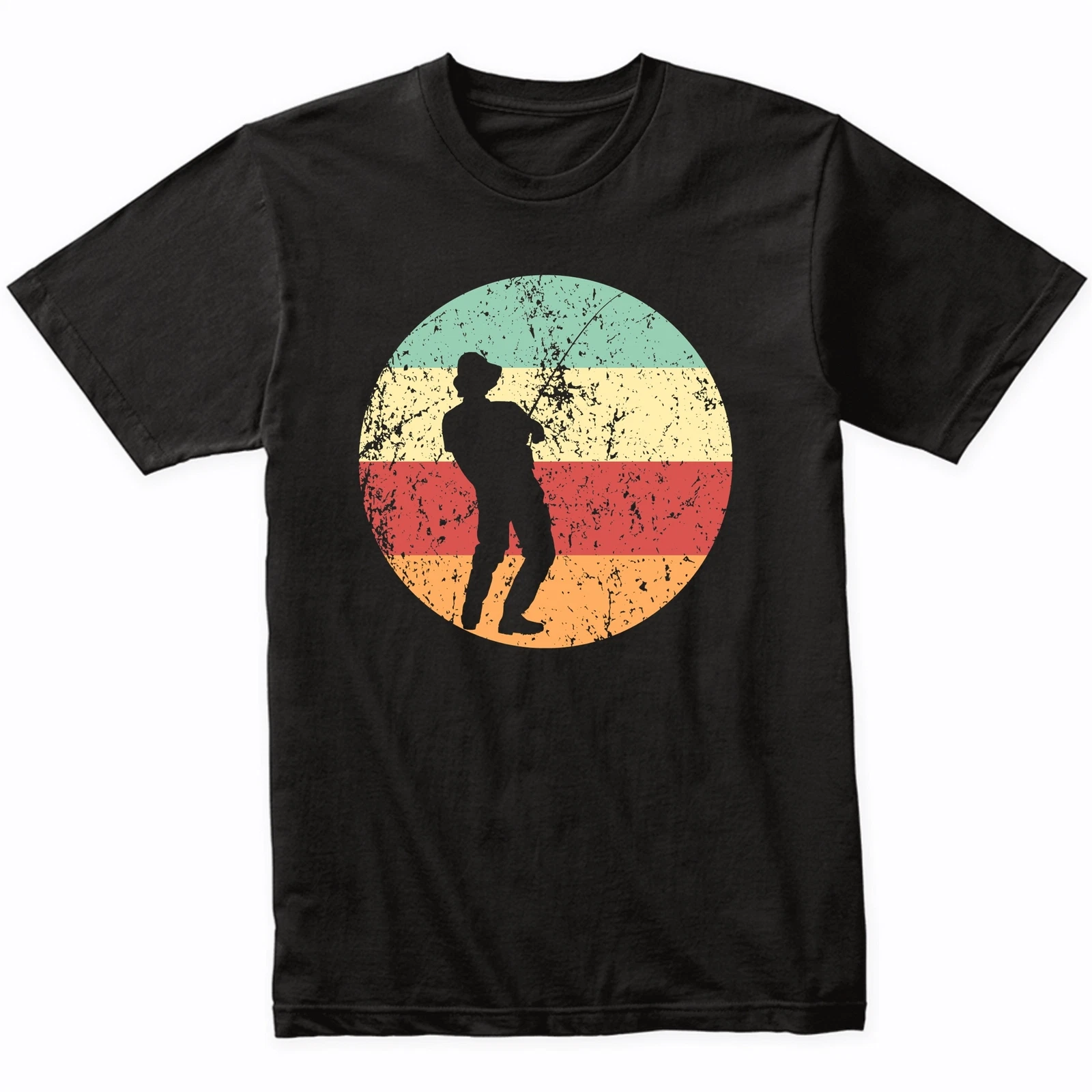Fishing Retro Fisherman Icon T-Shirt - Retro Colors