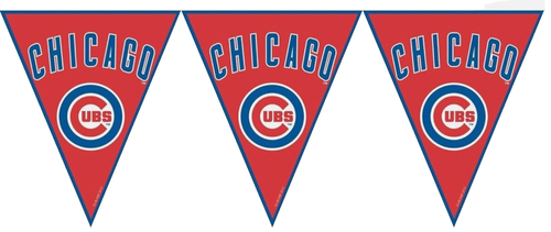 Chicago Cubs Pennant Flag Banner Party Decorations 12ft Long - Picture 3 of 5