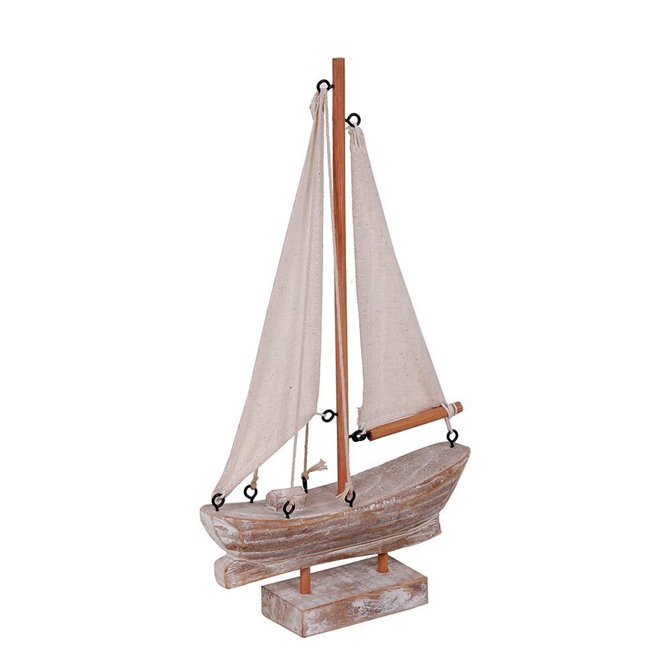 Wooden Sailboat Model Decoration, Mini Wood Sailing Boat Ship Model