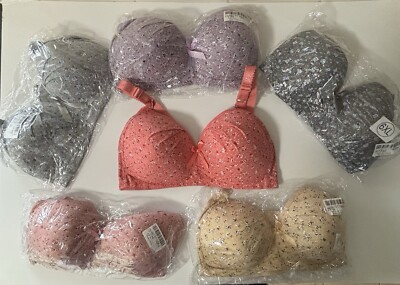 6 X Big Size Soft Comfortable Push-Up Wireless Sexy Breathable Bra Underwear
