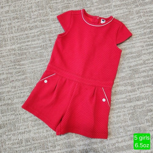 Janie and Jack girls short sleeve romper red size 5
