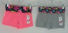 Lot-2 Jumping Bean Shorts Rolled Waist Pink Stretch Gray Dance Play Girls 5