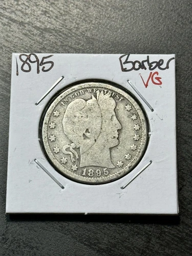 1895 P Barber Silver Quarter VG Very Good Coin (Raw11785)