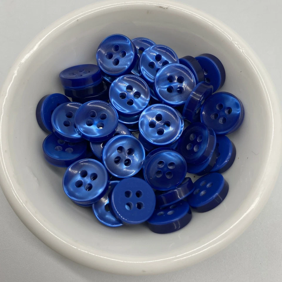 50Pcs Color Resin Cat Eye Buttons 11.5mm Pearl light Bowl Shape Four Eye Sewing - Image 2 of 4