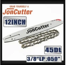 12 inch 3/8 LP .050 45DL Saw chain and Guide Bar Combo For JonCutter Prowler Pup