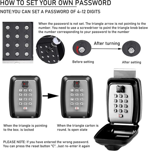 2025 Upgrade Car Window Lock Box Car Key Lock Box Metal Electronic Combination L - Picture 4 of 11