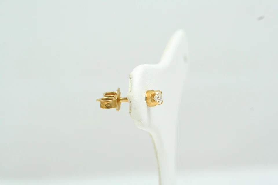 Orecchino unisex singolo Puntoluce in Oro Giallo 18 Kt e Diamante Ct 0.08 nuovo - Immagine 2 di 4