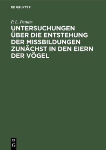 Thumbnail - Untersuchungen Über Die Entstehung Der Missbildungen Zunächst In Den
