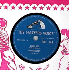 CLASSIC 1957 UK #1 ELVIS PRESLEY 78 HOUND DOG / DON'T BE CRUEL HMV POP 249 V+/E-