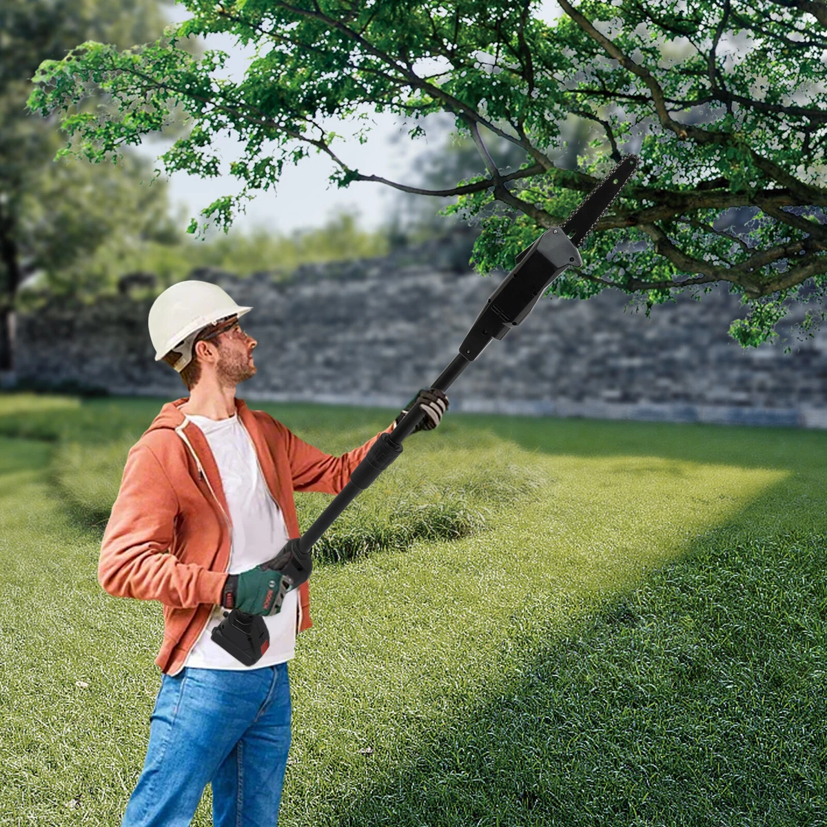Cordless Tree Trimmer Pole Saw Battery Chainsaw Pruner Telescoping