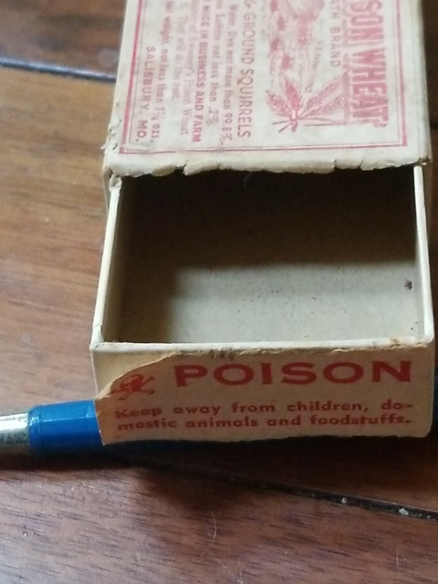 Vintage Sweeney's Poison Wheat Box Mice Rats Gophers Moles Sure Death Brand