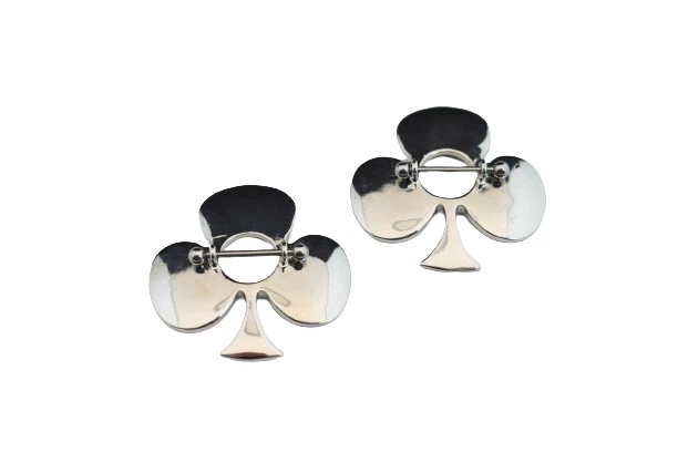 PAR Anillos para Pezón Trébol de la Suerte Escudos Trébol Acero Quirúrgico 316L Barra 14G Foto 2 de 3