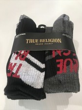 True Religion 8 Pack Socks Athletic Crew Black  Gray Men  s Shoes Size 6-12.5