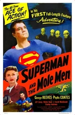 "SUPERMAN AND THE MOLE MEN" (1951) one sheet 27"x41" movie poster George Reeves!