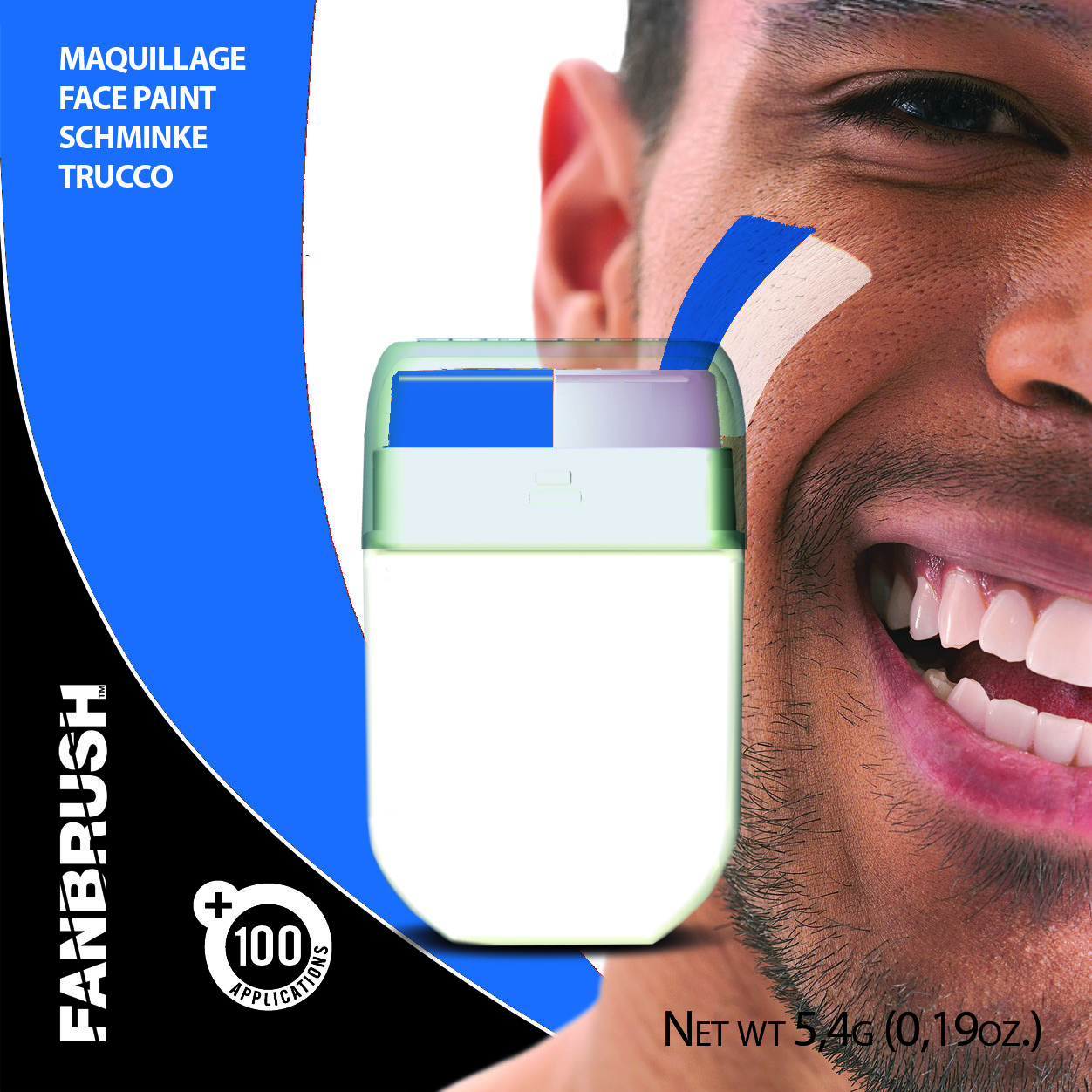 Face Paint Blue/White colours Fanbrush eBay