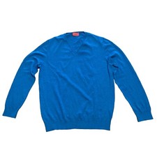 ISAIA Napoli Cashmere Sweater Men NO SIZE V-Neck Long Sleeve Luxury Winter FLAWS
