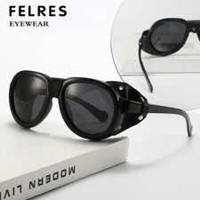Men Retro Oval Punk Polarized Sunglasses Outdoor Driving Shade Glasses UV400 Hot