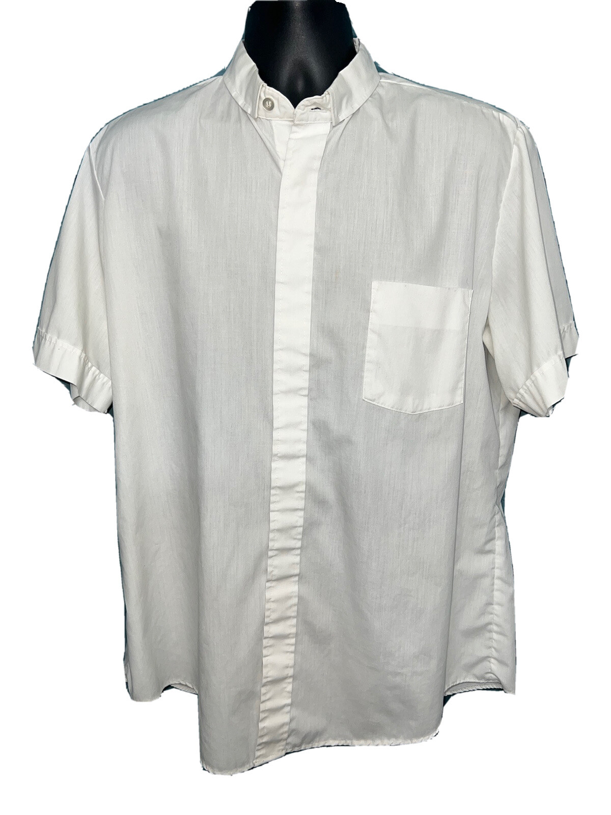 Friar Tuck White Men's Short Sleeve Clergy Button Fro… - Gem