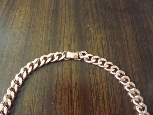 Collar de cadena cubana de cobre macizo puro eslabón de bordillo jinete collar de artritis - Imagen 4 de 5