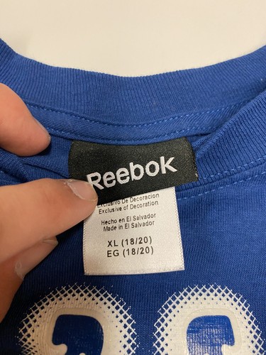 Indianapolis Colts NFL Reebok Long Sleeve Blue White Shirt Youth Boys XL 18/20 - Picture 2 of 2