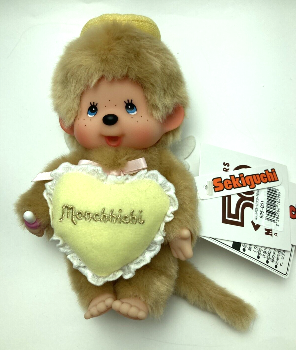 モンチッチ　Monchhichi 50th ラブ ハッピーエンジェルボーイ Monchhichi Love Happy Angel Boy 50th Anniversary Plush Toy S Size