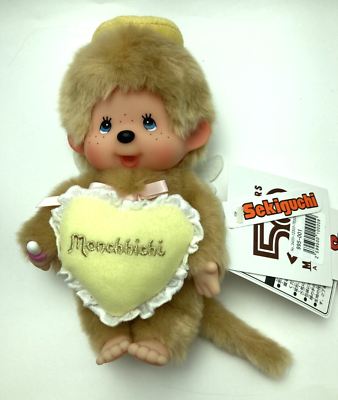 モンチッチ　Monchhichi 50th ラブ ハッピーエンジェルボーイ Monchhichi Love Happy Angel Boy 50th Anniversary Plush Toy S Size